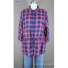 Ladie's twill yarn dyed woven shirt